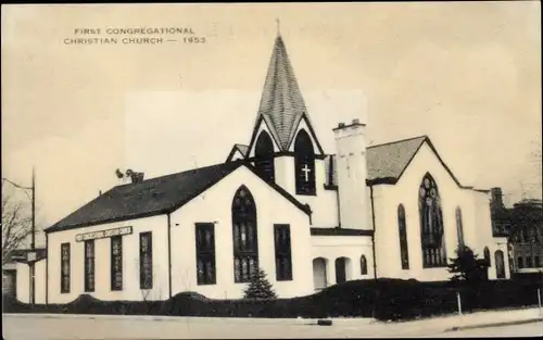 Ak New York USA ?, First Congregational Christian Church 1953
