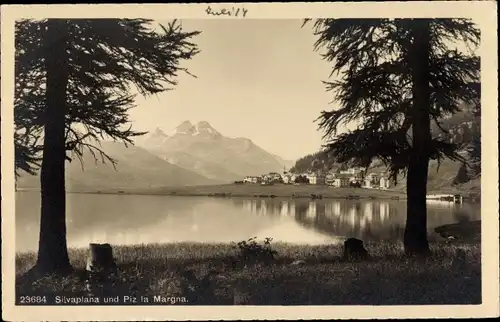 Ak Silvaplana Kt. Graubünden, Blick auf den Ort und Piz la Margna