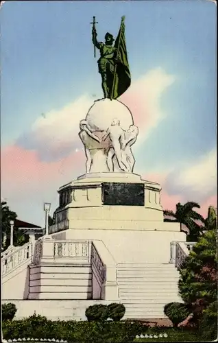 Ak Panama City, Balboa Denkmal