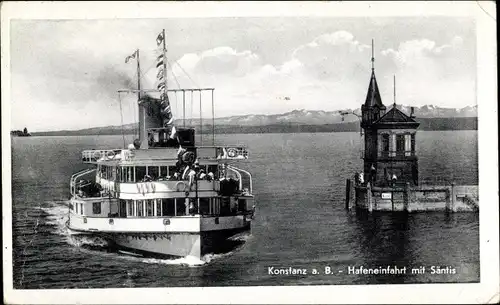 Ak Konstanz, Dampfer auf dem Bodensee mit Säntis