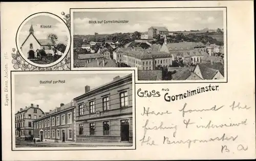 Ak Cornelimünster Kornelimünster Aachen in Nordrhein Westfalen, Gasthof zur Post, Klause, Totale