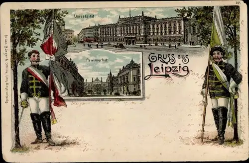 Studentika Litho Leipzig in Sachsen, Paulinerhof, Universität, Studenten