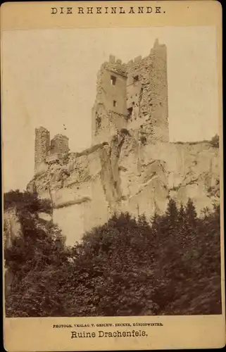 Kabinettfoto Königswinter am Rhein, Ruine Drachenfels