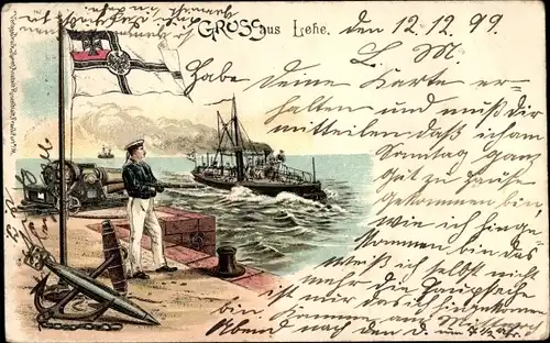 Litho Deutsches Kriegsschiff, SMS Torpedoboot, Kaiserliche Marine