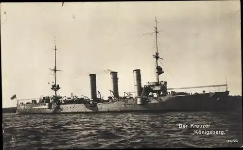 Ak Deutsches Kriegsschiff, SMS Königsberg, Kleiner Kreuzer, Kaiserliche Marine