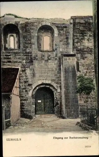 Ak Gelnhausen in Hessen, Eingang zur Barbarossaburg