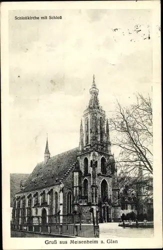 Ak Meisenheim am Glan, Blick auf die Schlosskirche mit Schloss