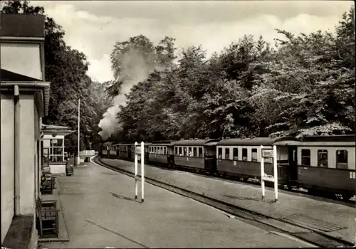 Ak Heiligendamm Bad Doberan im Kreis Rostock, Bahnhof mit Bäderbahn, Bahnstrecke