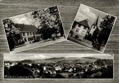 Ak Fränkisch Crumbach im Odenwald, Gasthof, Kirchturm, Totale