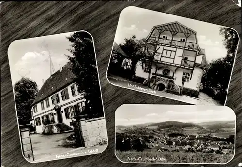 Ak Fränkisch Crumbach im Odenwald, Hof Schleiersbach, Schloss, Total
