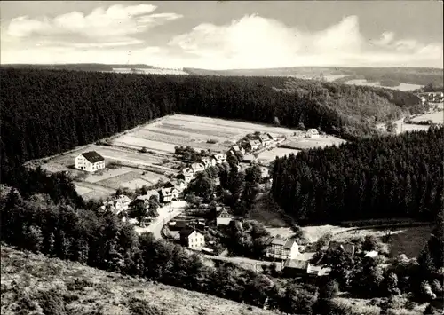 Ak Fohlenplacken Neuhaus im Solling Holzminden Niedersachsen, Blick zum Ort