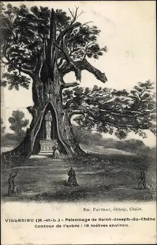 Ak Villedieu Maine et Loire, Pelerinage de Saint Joseph du Chene