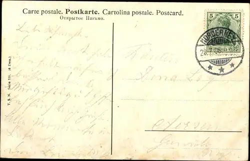 Künstler Ak Windmühlen, Paar in Volkstrachten