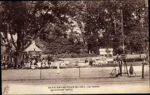 Ak Saint Valery en Caux Seine Maritime, Le Tennis