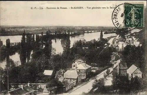 Ak Saint Adrien Seine Maritime, Vue generale