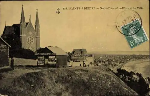 Ak Sainte Adresse Seine Maritime, Notre Dame des Flots, La Ville