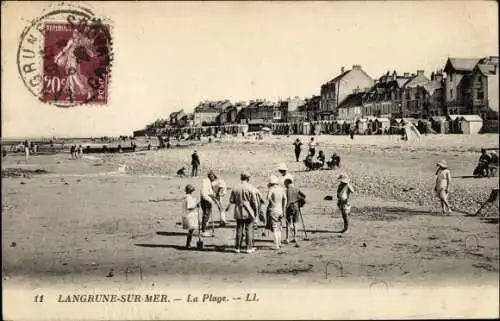 Ak Langrune sur Mer Calvados, La Plage, Jeux de Croquet