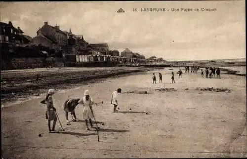 Ak Langrune Calvados, Une Partie de Croquet