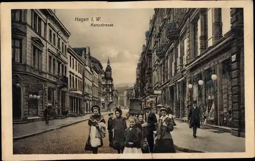 Ak Hagen in Westfalen, Kampstraße, Passanten
