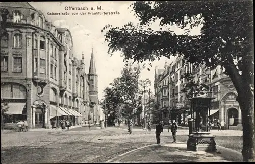 Ak Offenbach am Main Hessen, Kaiserstraße von der Frankfurter Straße