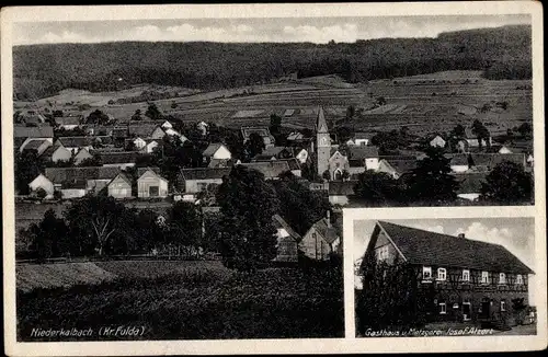 Ak Niederkalbach Kalbach im Taunus Hessen, Panorama, Gasthaus