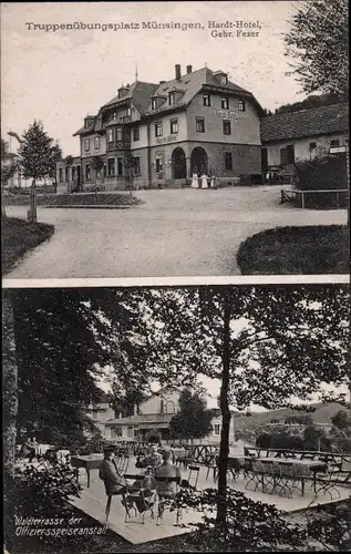 Ak Münsingen in Württemberg, Truppenübungsplatz, Hardt Hotel, Offiziersspeiseanstalt