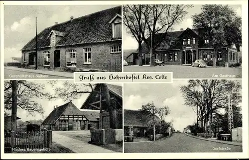 Ak Hohenbostel Bienenbüttel, Dorfstraße, Gasthaus, Geschäftshaus, Baurngehöft