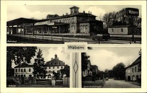 Ak Wabern in Nordhessen, Bahnhofstraße, Schloss, Bahnhof, Gleisseite