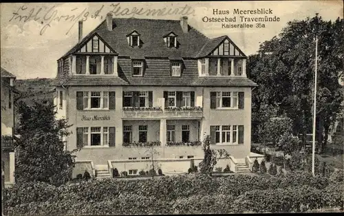 Ak Ostseebad Travemünde Lübeck, Haus Meeresblick, Kaiserallee 35a