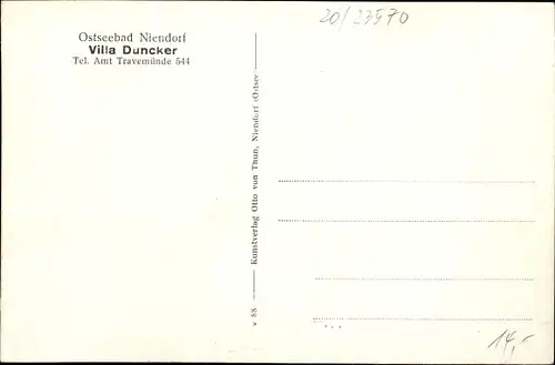 Ak Ostseebad Niendorf Timmendorfer Strand, Villa Duncker