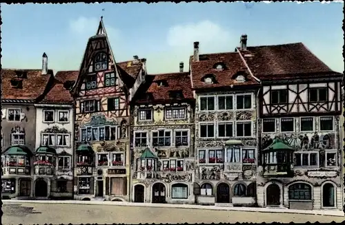Ak Stein am Rhein Kanton Schaffhausen, Bemalte Häuser