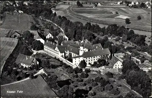 Ak Unterengstringen Würenlos Kanton Aargau, Kloster Fahr, Fliegeraufnahme