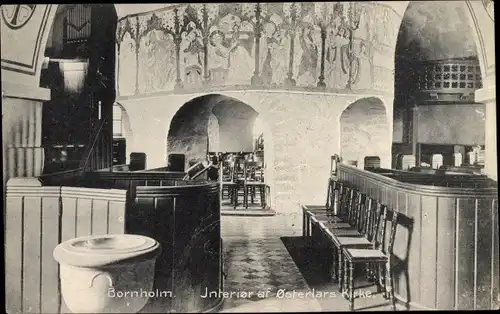 Ak Østerlars Gudhjem Bornholm Dänemark, Interior Østerlars Kirke