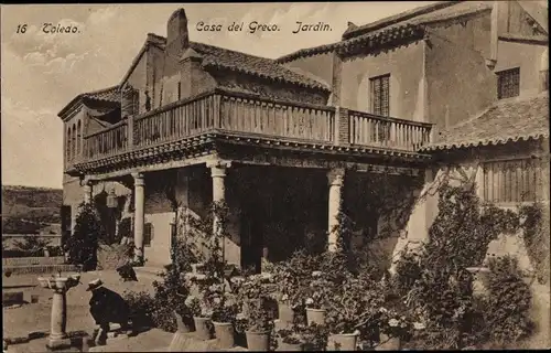 Ak Toledo Kastilien La Mancha Spanien, Casa del Greco, Jardin