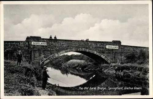 Ak Gretna Green Schottland, The Old Sark Bridge, Springfield