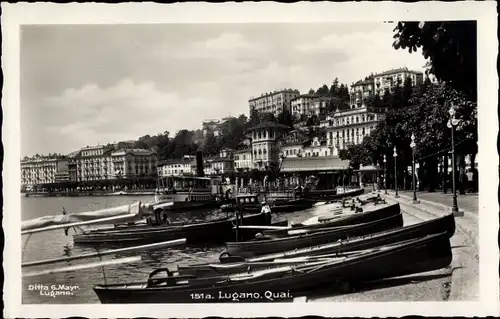 Ak Lugano Kanton Tessin Schweiz, Quai