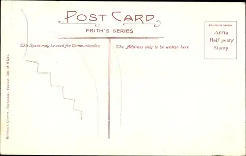 Ak Ventnor Isle of Wight England, Blick auf den Ort, Segelboot