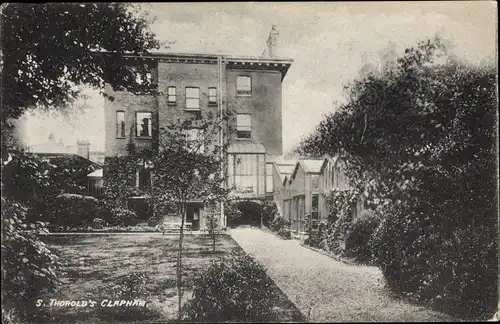 Ak Clapham London England, S. Thorold's, Gewächshäuser
