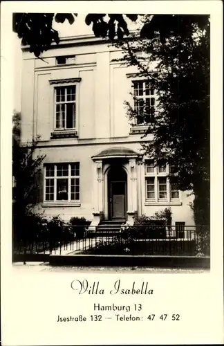 Ak Hamburg Eimsbüttel, Villa Isabella, Isestraße 132