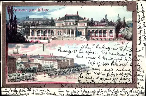 Künstler Litho Wien 1. Innere Stadt Österreich, Kursalon, Parkring