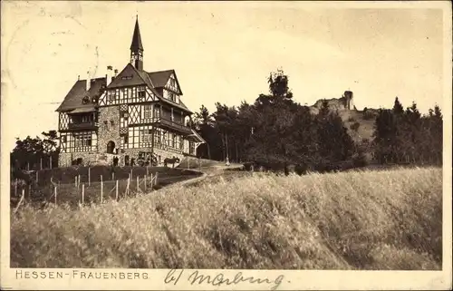 Ak Frauenberg Ebsdorfergrund Hessen, Villa, Burgruine