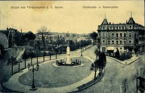 Ak Fürstenwalde an der Spree, Denkmalsplatz, Kaiserplatz