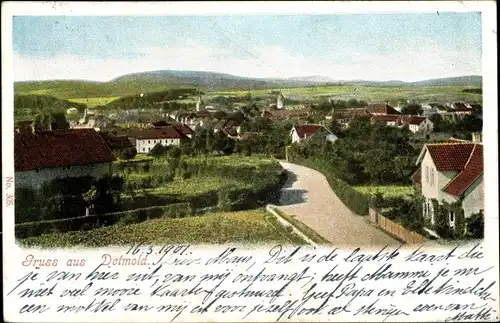Ak Detmold in Nordrhein Westfalen, Totalansicht der Ortschaft