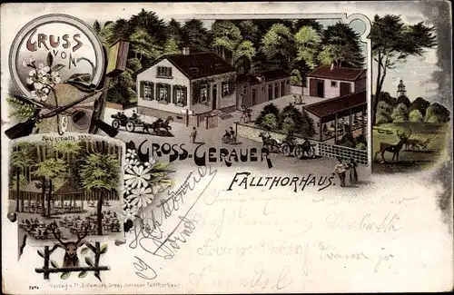 Litho Groß Gerau in Hessen, Gasthaus Fallthorhaus