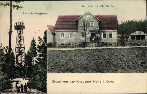 Ak Knoden Lautertal im Odenwald, Wirtschaft, Ernst Ludwigsturm, Knodener Höhe