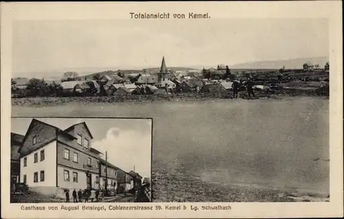 Ak Kemel Heidenrod im Taunus, Gasthaus, Coblenzerstraße 59, Blick auf den Ort