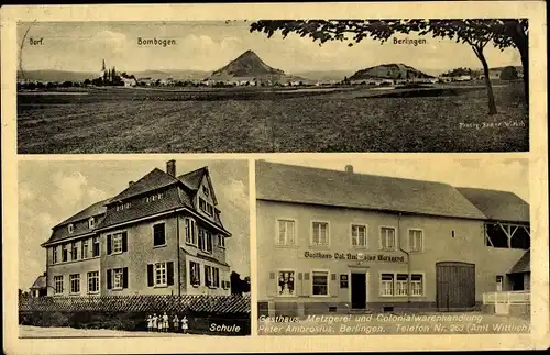 Ak Bombogen Wittlich Rheinland Pfalz, Kolonialwarenhandlung und Gasthaus, Schule