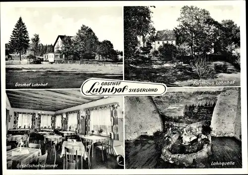 Ak Lahnhof Nenkersdorf Netphen im Siegerland, Gasthof, Forsthaus, Lahnquelle