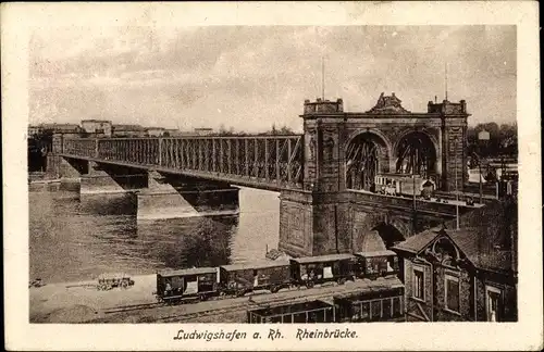 Ak Ludwigshafen am Rhein, Rheinbrücke