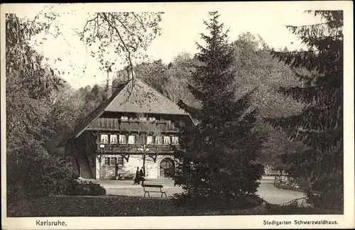 Ak Karlsruhe in Baden, Stadtgarten, Schwarzwaldhaus